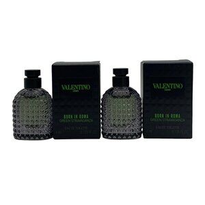 2X Valentino Uomo Born in Roma Green Stravaganza EDT splash 0.135oz/4ml each